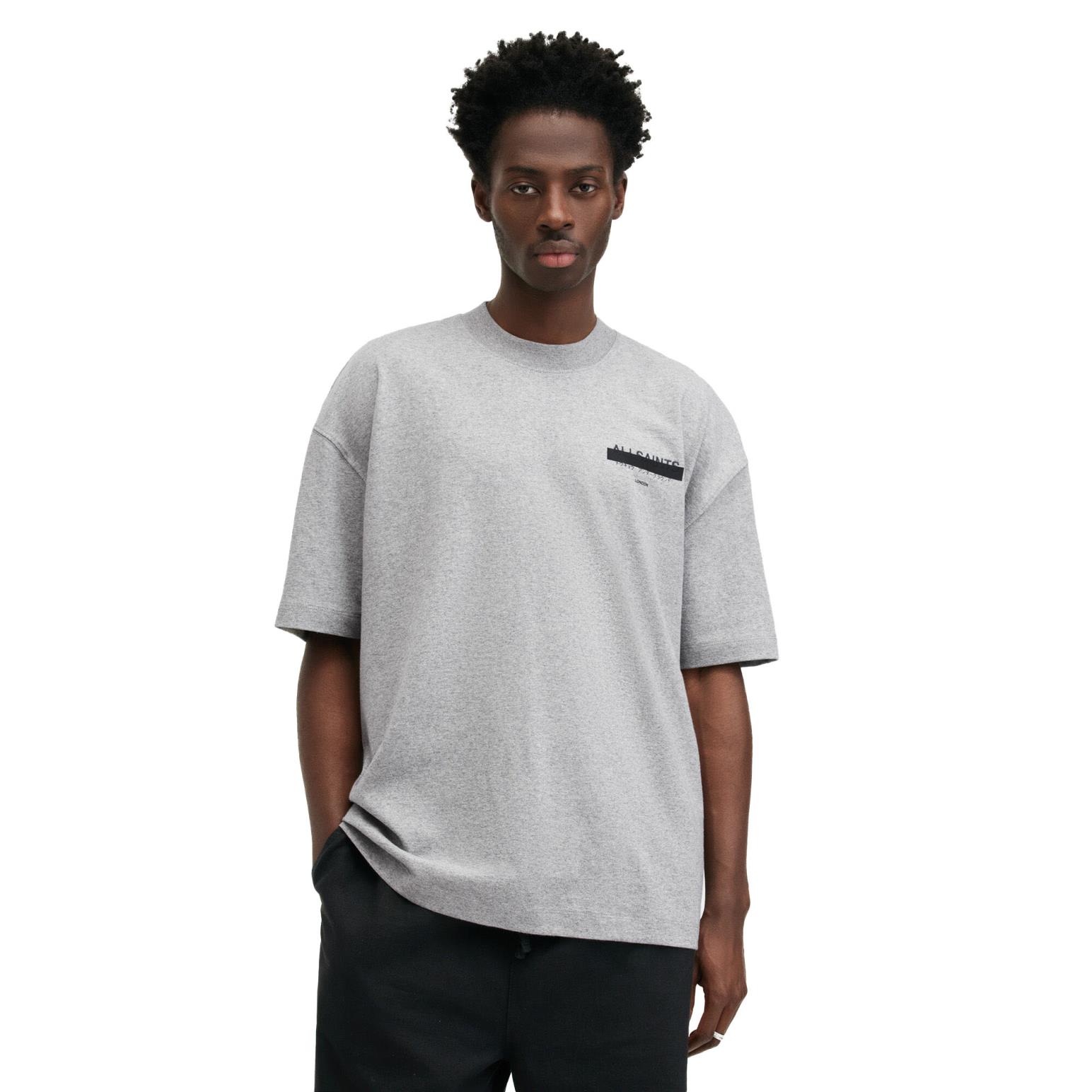 AllSaints Redact Oversized Embroidered Logo T-Shirt